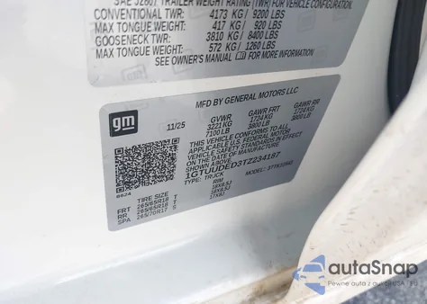 2026 GMC Sierra 1500 , Short Bed, Slt, 4Wd из США, поврежденный, VIN 1GTUUDED3TZ234187